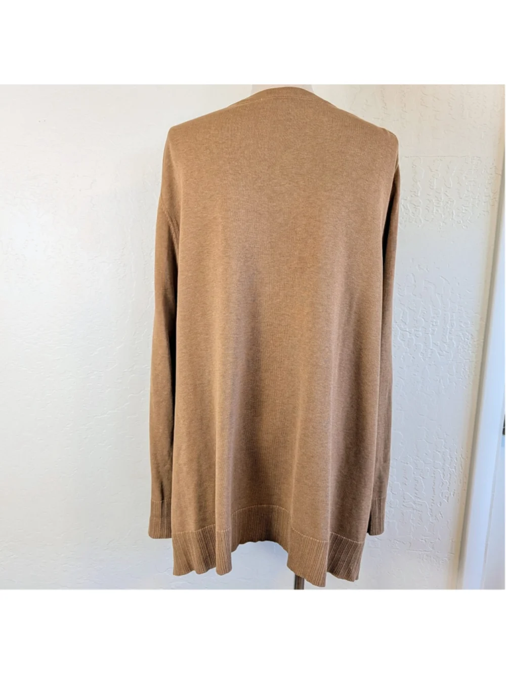 Coldwater Creek 3X Silk Blend Cardigan Camel Neutral Capsule Longline Sweater